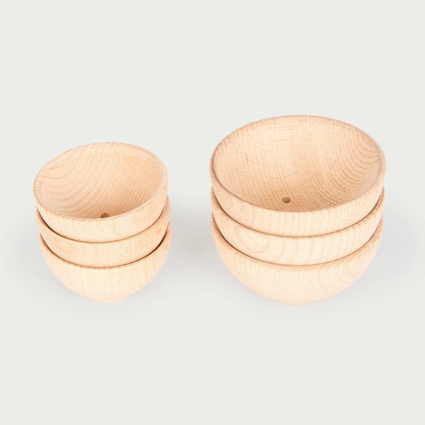 Tickit Natural Wooden Bowls Large motorik legetøj