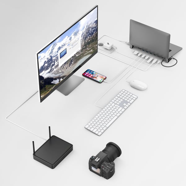 Hama 00200103 dockingstation USB 3.2 Gen 1 (3.1 Gen 1) Type-C Grå