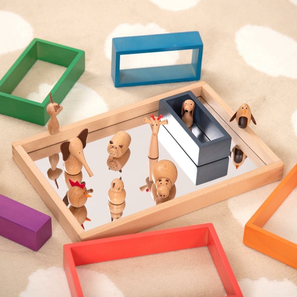 Tickit Small Wooden Mirror Tray