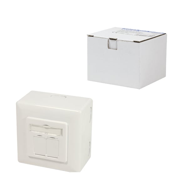 LogiLink NP0124 eluttag 2 x RJ-45 Metallisk, Vit