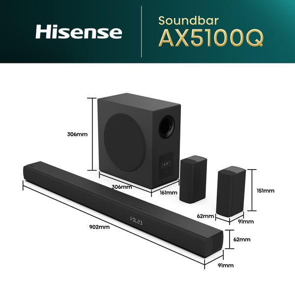Hisense AX5100Q Svart 5.1 kanaler 580 W