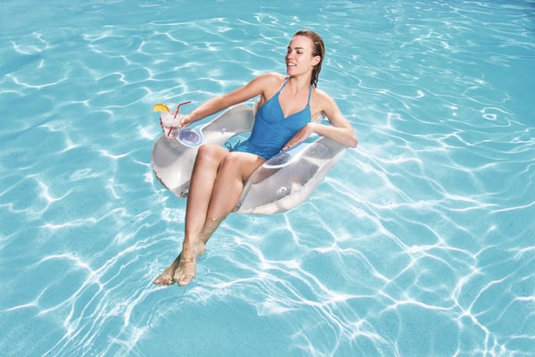 Bestway 43097 pool- och badmadrass Blå, Transparent Mönstrad Vinyl Sittring