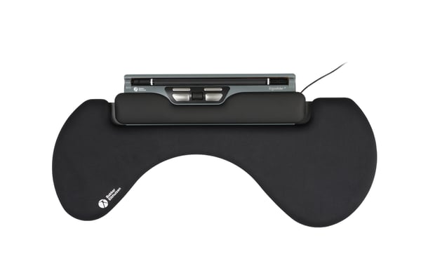 BakkerElkhuizen ErgoSlider Plus handledsstöd Spånskiva, Plast, Polyuretan (PU), Stål Svart, Mörkgrå, Gul
