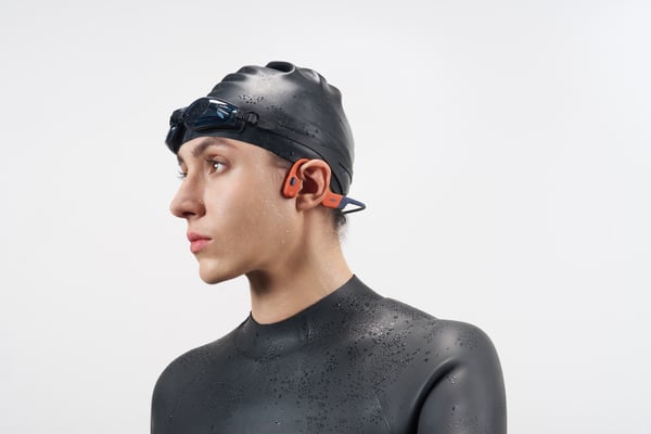 SHOKZ OpenSwim Pro Headset Trådløs Halsbånd Sport Bluetooth Sort, Rød