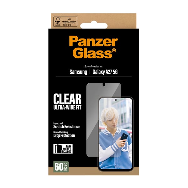 PanzerGlass ® Screen Protector Samsung Galaxy A27 5G | Ultra-Wide Fit w. EasyAligner Kirkas näytönsuoja 1 kpl