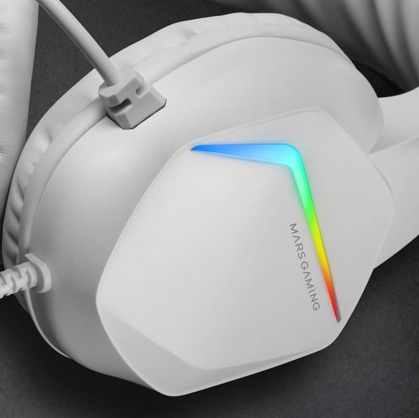 Mars Gaming MH122W kuulokkeet ja kuulokemikrofoni Langallinen Pääpanta Pelaaminen USB A-tyyppi Valkoinen