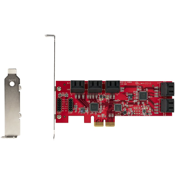 StarTech.com SATA PCIe-kort - PCIe SATA-expansionskort med 10 portar - 6 Gbps - Lågprofilfäste - 10 Mini-SAS till SATA-kablar - ASM1062 Non-Raid - PCI Express till SATA-omvandlare