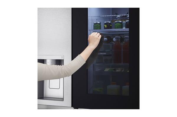 LG GSXE90MBDD side-by-side køle-fryseskab Fritstående 628 L Rustfrit stål