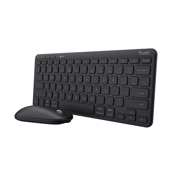 Trust Lyra tangentbord Mus inkluderad Kontor Trådlös RF + Bluetooth QWERTZ tyska Svart