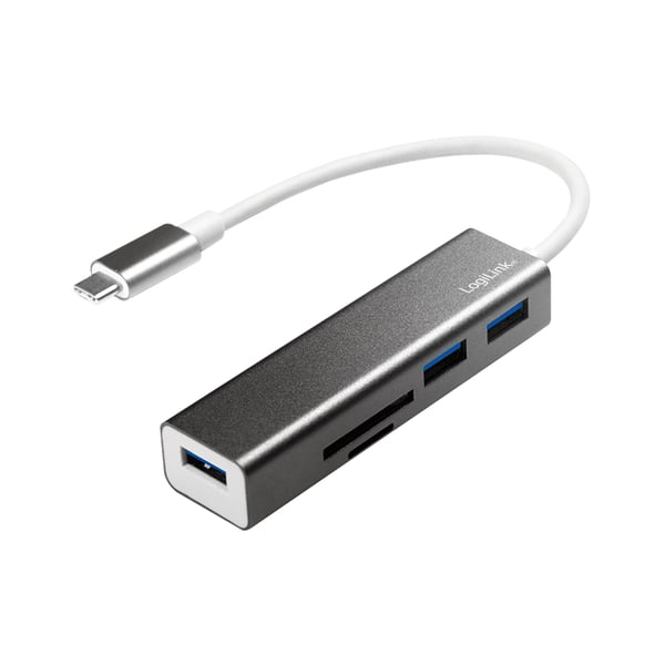 LogiLink UA0305 dockningsstationer för bärbara datorer Kabel USB 3.2 Gen 1 (3.1 Gen 1) Type-C Aluminium