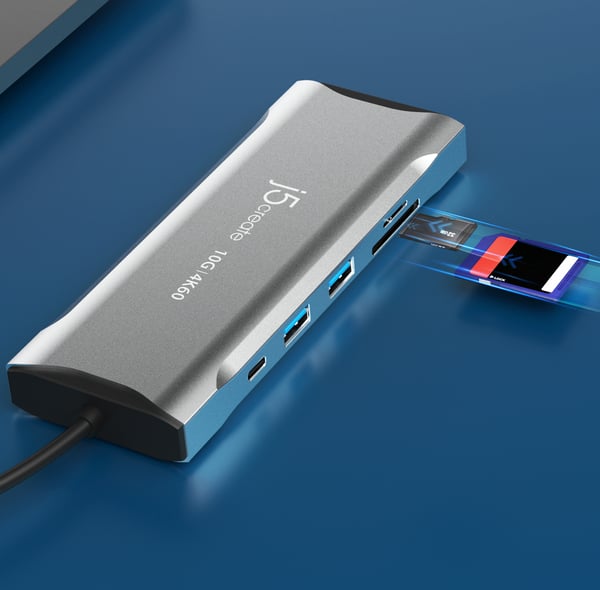 j5create JCD397-N 4K60 Elite USB-C® mini-dockningsstation för flera skärmar