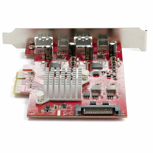 StarTech.com 4-ports USB PCIe-kort - 10 Gbps USB PCI Express-expansionskort med 2 styrenheter - 2x USB-C och 2x USB-A-portar (USB 3.2 Gen 2) - USB/USB-C PCI-e-kort - Helprofil