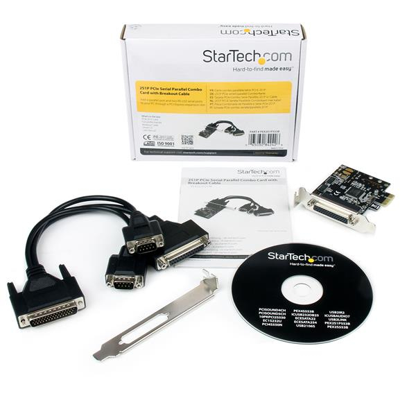 StarTech.com 2S1P PCI Express seriellt parallellt kombokort med breakout-kabel