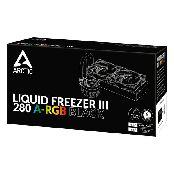 ARCTIC Liquid Freezer III 280 A-RGB Processor Alt-i-en væskekøler 14 cm Sort 1 stk