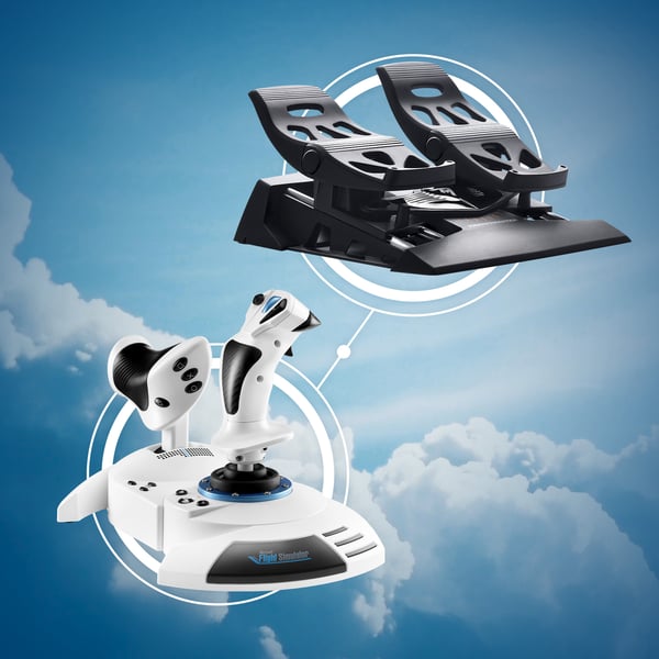 Thrustmaster T.Flight Hotas 5 Microsoft Flight Simulator Edition Hvid USB Flysimulator Digital PC, PlayStation 5, PlayStation 4