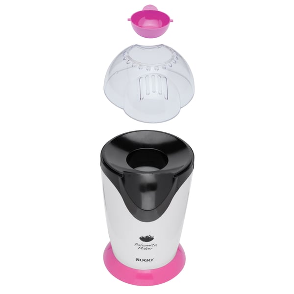 Sogo PAL-SS-11320-P popcornmaskine Lyserød, Transparent, Hvid 3 min. 1200 W