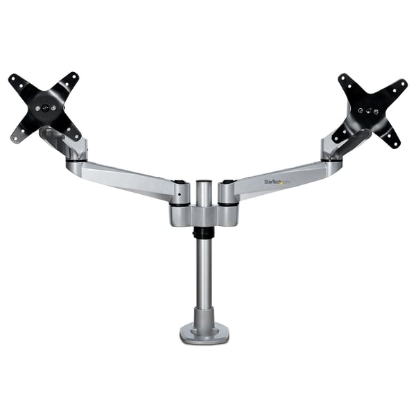 StarTech.com ARMDUALPS skærmbeslag og -stativer 68,6 cm (27") Skrivebord Sølv