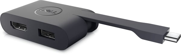 DELL DA20 videokabeladapter USB Type-C HDMI + USB Svart