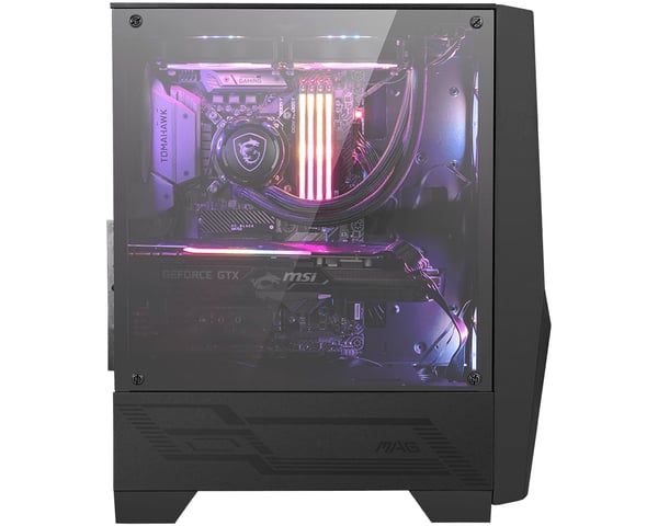 MSI MAG FORGE 100R datorväskor Midi Tower Svart, Transparent
