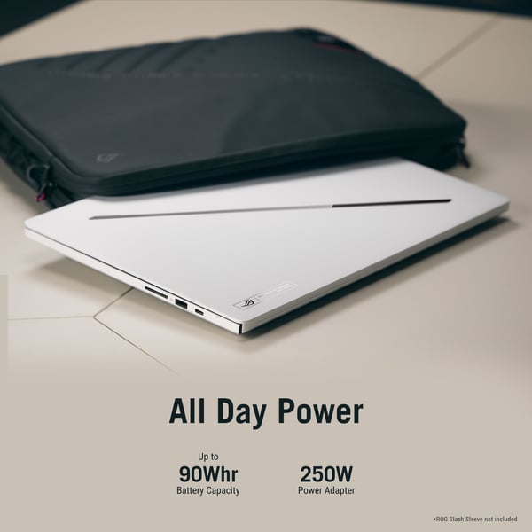 ASUS ROG Zephyrus G16 GU606AW-TB010W Intel Core Ultra 9 386H Kannettava tietokone 40,6 cm (16") WQXGA 32 GB LPDDR5x-SDRAM 1 TB SSD NVIDIA GeForce RTX 5080 Wi-Fi 7 (802.11be) Windows 11 Home Valkoinen QWERTY Hollanti
