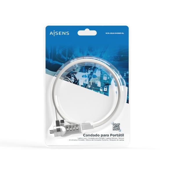 AISENS ASLK-D40N01-SL kabellås Silver 1,5 m