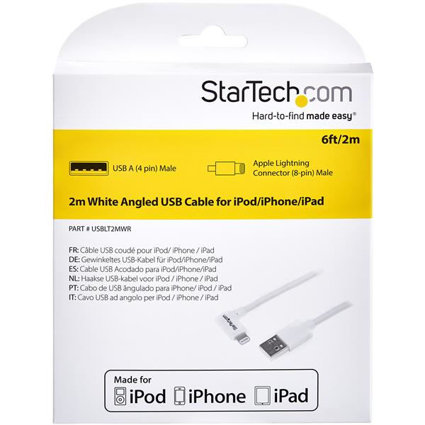 StarTech.com USBLT2MWR Lightning kabel 2 m Hvid