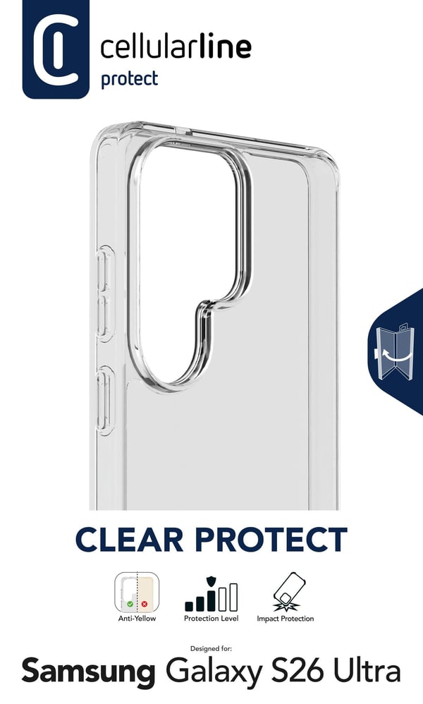 Cellularline CLEARDUOGALS26UT mobiltelefonfodral 17,5 cm (6.9") Mobilskal Transparent