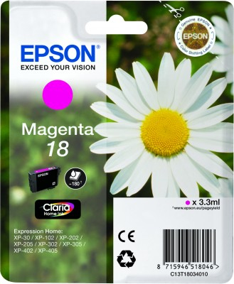 Epson Daisy Yksittäispakkaus, magenta 18 Claria Home -muste