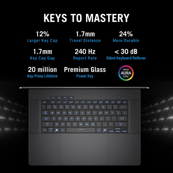 ASUS ROG Zephyrus G16 GU605CM-QR026W Intel Core Ultra 9 285H Laptop 40,6 cm (16") 2.5K 16 GB LPDDR5x-SDRAM 1 TB SSD NVIDIA GeForce RTX 5060 Wi-Fi 7 (802.11be) Windows 11 Home Grå