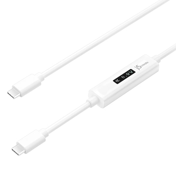 j5create JUCP14-N USB-C™ 2.0 - USB-C™ -kaapeli dynaamisella OLED-virtamittarilla