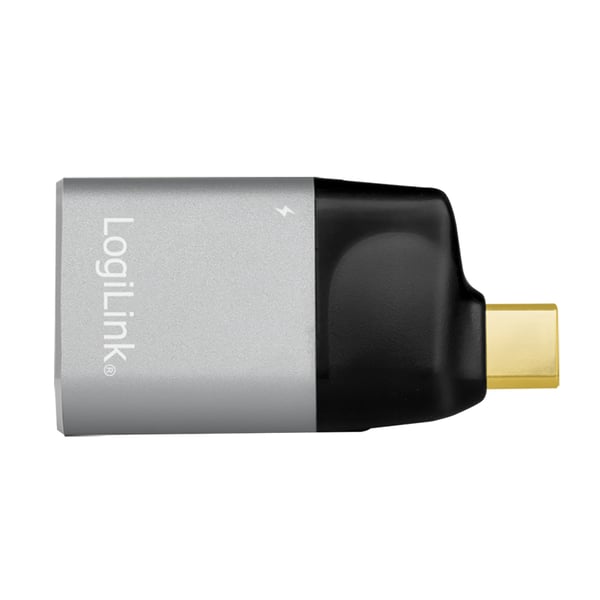 LOGILINK CUA0203 USB Type-C hane till HDMI-A + USB-C 4K PD-adapter aluminium svart/grå