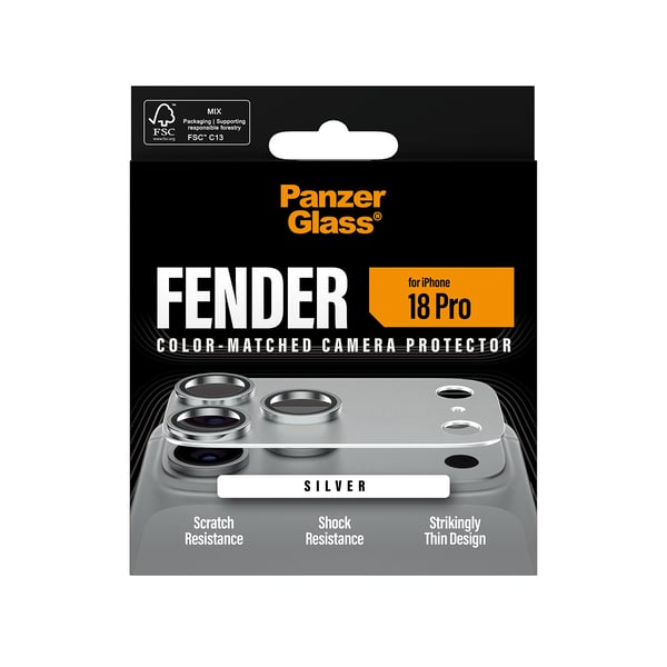 PanzerGlass ® Fender Camera Protector Silver iPhone 2026 Pro Kirkas näytönsuoja 1 kpl