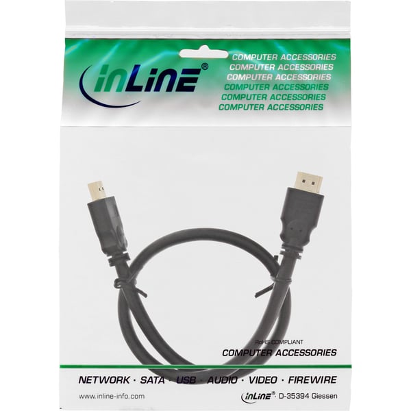 InLine 17601P HDMI-kaapeli 1 m HDMI-tyyppi A (vakio) Musta