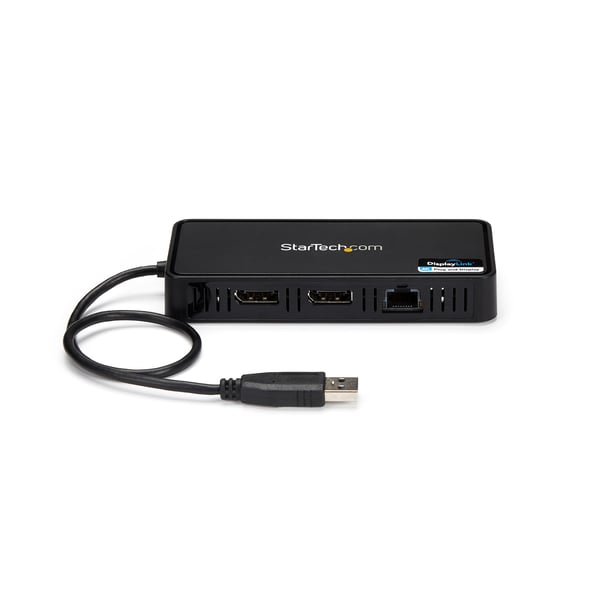 StarTech.com USB till dubbel DisplayPort-minidockningsstation med GbE LAN - Dubbel 4K 60 Hz