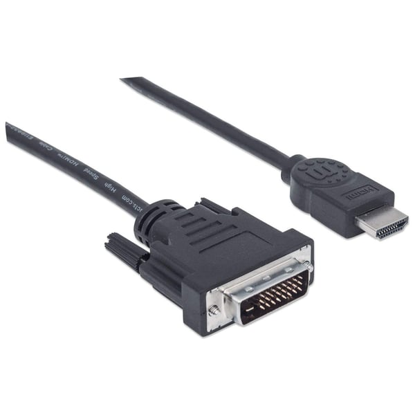 Manhattan 372503 videokabeladapter 1,8 m HDMI Typ A (standard) DVI-D Svart