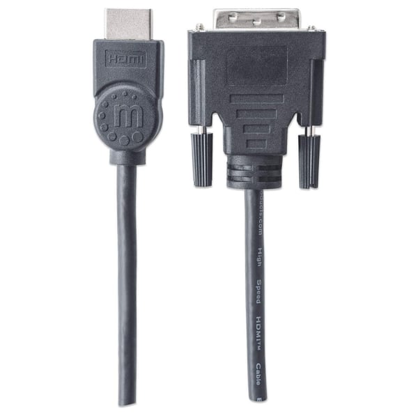 Manhattan 372503 videokabeladapter 1,8 m HDMI Typ A (standard) DVI-D Svart