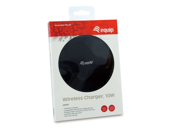 Equip 245501 mobilladdare Universal Svart USB Trådlös laddning inomhus