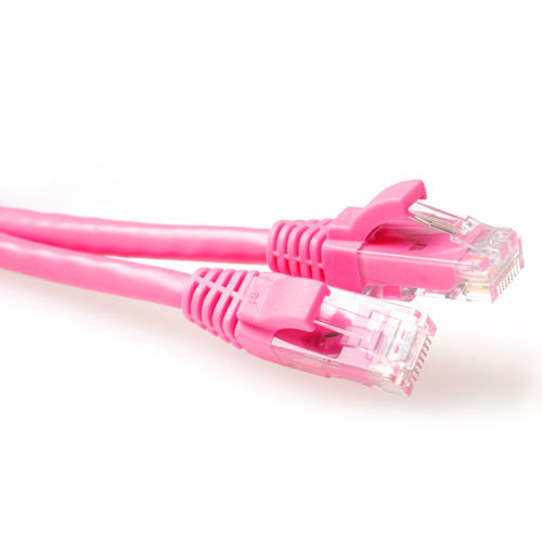ACT IS1803 netværkskabel Lyserød 3 m Cat6 U/UTP (UTP)