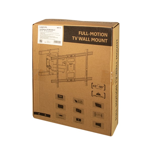 LogiLink BP0115 TV-kiinnike 2,29 m (90") Musta