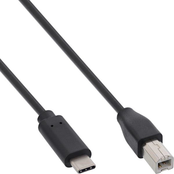 InLine 35761 USB-kabel USB 2.0 1 m USB C USB B 0,48 Gbit/sek. Sort