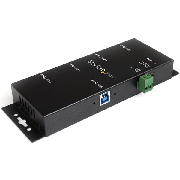 StarTech.com Monterbar 4 Port Industrielt USB 3.0 SuperSpeed Hub inkl. Strømforsyning