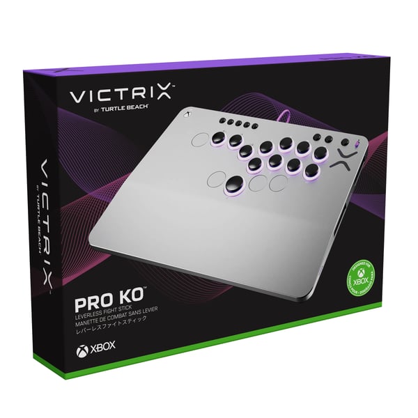 Turtle Beach Victrix Pro KO Leverless Fight Stick Grå USB Fightstick Digital PC, Xbox Series S, Xbox Series X, Xbox One, Xbox One S, Xbox One X