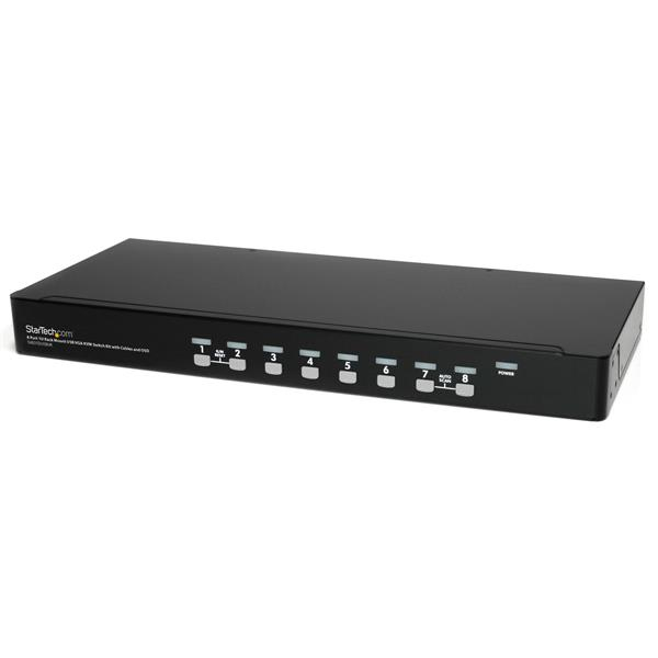 StarTech.com 1U hyllmonterbart USB KVM-switch-paket med 8 portar, OSD och kablar