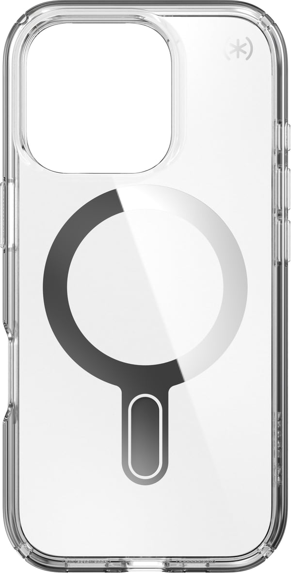 Speck Presidio Perfect-Clear ClickLock & MagSafe - Cover til iPhone 16 Pro (Klar / Kromfinish / Serene Sølv)