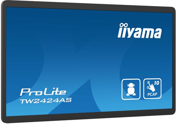iiyama TW2424AS-B1 skilte display Digital fladpaneldisplay 60,5 cm (23.8") Wi-Fi 250 cd/m² 4K Ultra HD Sort Berøringsskærm Indbygget processer Android 24/7