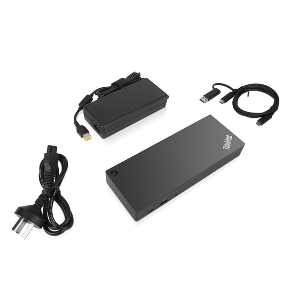 Lenovo 40AF0135UK kannettavien tietokoneiden telakka ja porttitoistin Langallinen USB 3.2 Gen 1 (3.1 Gen 1) Type-C Musta