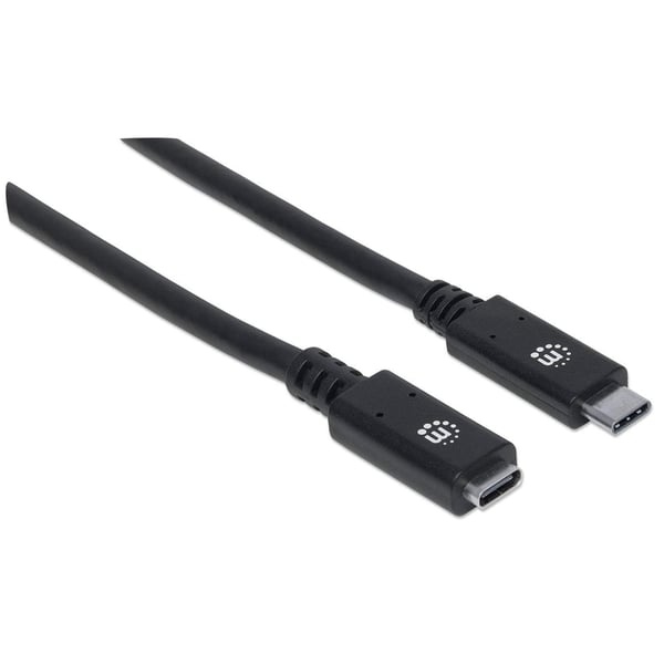Manhattan 355230 USB-kabel USB 3.2 Gen 2 (3.1 Gen 2) 0,5 m USB C 10 Gbit/sek. Sort