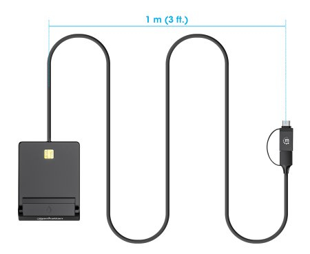 Manhattan 102759 älykortin lukijalaite USB USB A-tyyppi Musta