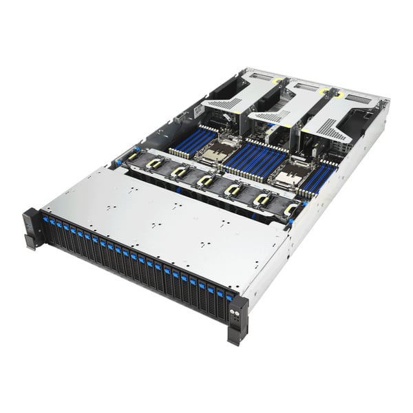 ASUS RS720-E12-RS24G Stativ (2U) Sort, Sølv