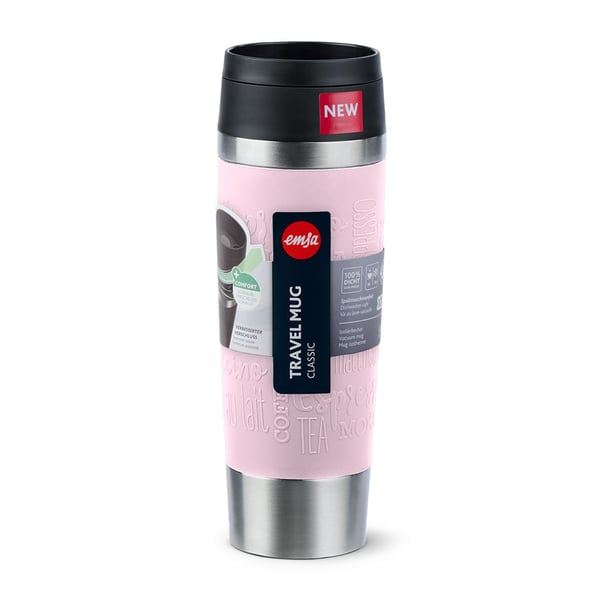 EMSA Travel Mug Classic Grande 500 ml Vaaleanpunainen, Ruostumaton teräs
